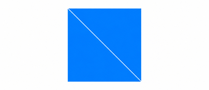 one triangle flipped so the two triangles can join